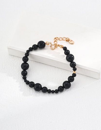 Bracelet en Agates noires - Héloïse