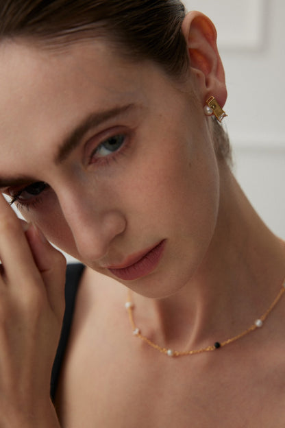 Boucles d'oreilles Chic Perle et Zircon en Argent Massif  - Monique