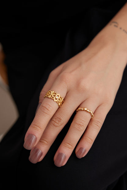 Bague ajourée fleur - Lise