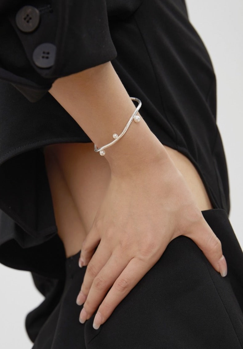 Bracelet jonc perles de culture - Vogue